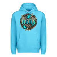 Ocean Blue Mama with gemstone leopard Mother's Day Premium Hoodie - FaDigitalArtStudio