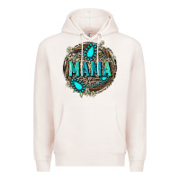 Pale Pink Mama with gemstone leopard Mother's Day Premium Hoodie - FaDigitalArtStudio