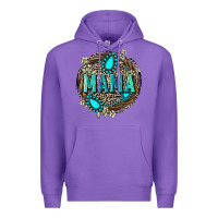 Purple Mama with gemstone leopard Mother's Day Premium Hoodie - FaDigitalArtStudio
