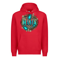 Red Mama with gemstone leopard Mother's Day Premium Hoodie - FaDigitalArtStudio