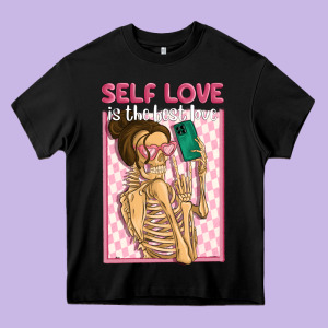 Self Love Is The Best Love Heavy Core Tee Designed By Maliassmallbusiness