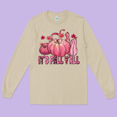 Its Fall Yall Long Sleeve Tee Designed By Texasbilliewilder