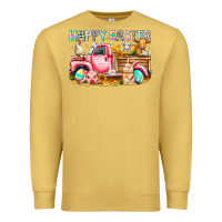 Antique Gold Happy Easter Animal Farm Truck Premium Sweatshirt - CowhideDigitalArt