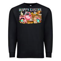 Black Happy Easter Animal Farm Truck Premium Sweatshirt - CowhideDigitalArt