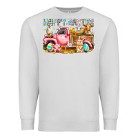Dove Grey Happy Easter Animal Farm Truck Premium Sweatshirt - CowhideDigitalArt