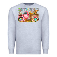 Heather Grey Happy Easter Animal Farm Truck Premium Sweatshirt - CowhideDigitalArt