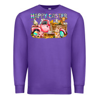 Purple Happy Easter Animal Farm Truck Premium Sweatshirt - CowhideDigitalArt
