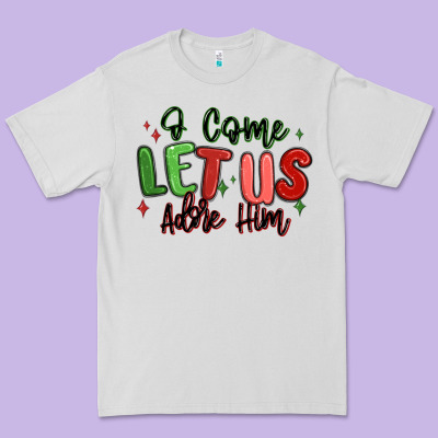 O Come Let Us Adore Him Christmas Premium Tee Designed By Maliassmallbusiness