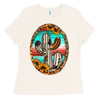 Bone Western Cactus Ladies Tee - Jasminsmagicworld