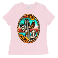 Bubblegum Pink Western Cactus Ladies Tee - Jasminsmagicworld