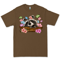 Cacao raccoon with flowers Premium Tee - MaliasSmallBusiness