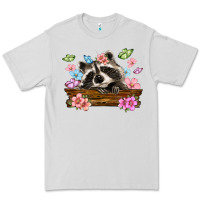 Dove Grey raccoon with flowers Premium Tee - MaliasSmallBusiness