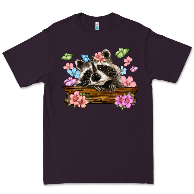 Raccoon With Flowers Premium Tee by MaliasSmallBusiness | Teevron