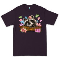 Plum raccoon with flowers Premium Tee - MaliasSmallBusiness