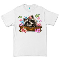 White raccoon with flowers Premium Tee - MaliasSmallBusiness