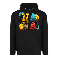 Black Softball nana leopard frame Heavyweight Hoodie - LillyAllenDesigns