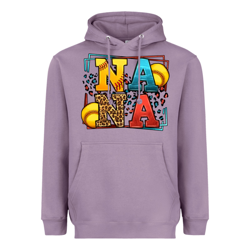 Softball Nana Leopard Frame Heavyweight Hoodie by LillyAllenDesigns | Teevron