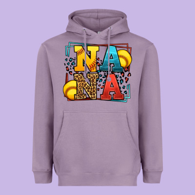 Softball Nana Leopard Frame Heavyweight Hoodie Designed By Lillyallendesigns