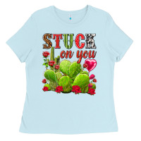Baby Blue stuck on you Ladies Tee - NancyCooperArtShop