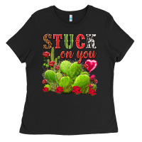 Black stuck on you Ladies Tee - NancyCooperArtShop