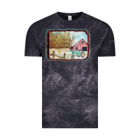 Cloud Black Christmas Barn Tractor Snow Vintage Tee - Bettercallsaul