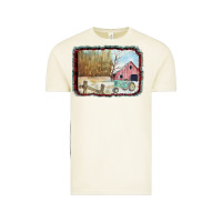 Christmas Barn Tractor Snow Vintage Tee | Teevron