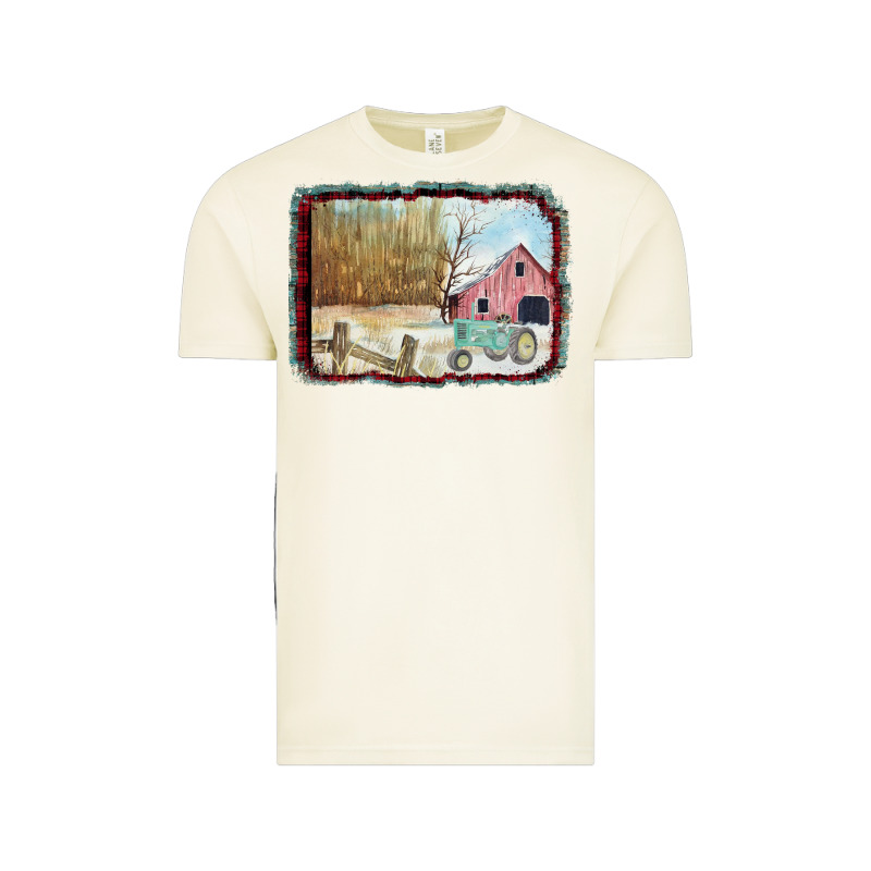 Christmas Barn Tractor Snow Vintage Tee by Bettercallsaul | Teevron