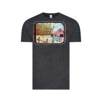 Vintage Black Christmas Barn Tractor Snow Vintage Tee - Bettercallsaul