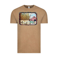 Vintage Coffee Christmas Barn Tractor Snow Vintage Tee - Bettercallsaul