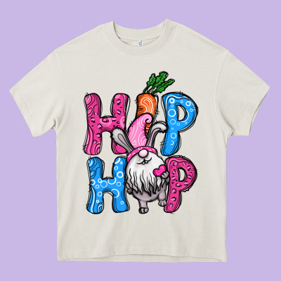 Easter Hip Hop Gnome Heavy Core Tee Designed By Nancycooperartshop