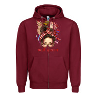 Burgundy nail queen messy bun with crown bbs Zipper Hoodie - BundleAndBundleShop