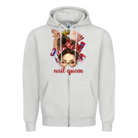 Dove Grey nail queen messy bun with crown bbs Zipper Hoodie - BundleAndBundleShop
