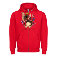 Red nail queen messy bun with crown bbs Zipper Hoodie - BundleAndBundleShop