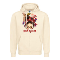 Sandshell nail queen messy bun with crown bbs Zipper Hoodie - BundleAndBundleShop