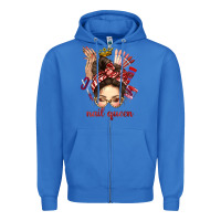 Nail Queen Messy Bun With Crown Bbs Zipper Hoodie | Teevron