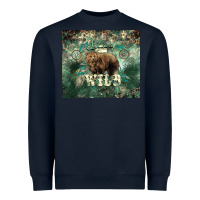 Navy Stay wild Bear tumbler Heavyweight Sweatshirt - HowdyJamesFarm
