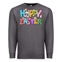 Charcoal Heather Hoppy Easter Premium Sweatshirt - CowhideDigitalArt