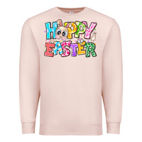 Pale Pink Hoppy Easter Premium Sweatshirt - CowhideDigitalArt