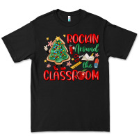 Black rockin around the clasroom teacher Premium Tee - MaliasSmallBusiness