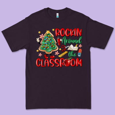 Rockin Around The Clasroom Teacher Premium Tee Designed By Maliassmallbusiness