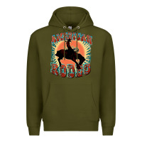 Army Green American rodeo Premium Hoodie - FaDigitalArtStudio