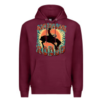 Burgundy American rodeo Premium Hoodie - FaDigitalArtStudio