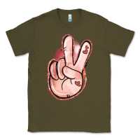Army Green Floral Argyle Peace Sign Classic Tee - Jasminsmagicworld