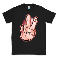 Black Floral Argyle Peace Sign Classic Tee - Jasminsmagicworld