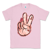Bubblegum Pink Floral Argyle Peace Sign Classic Tee - Jasminsmagicworld