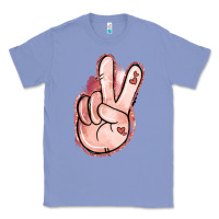 Colony Blue Floral Argyle Peace Sign Classic Tee - Jasminsmagicworld