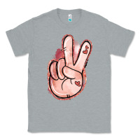 Heather Grey Floral Argyle Peace Sign Classic Tee - Jasminsmagicworld