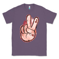 Lavender Floral Argyle Peace Sign Classic Tee - Jasminsmagicworld