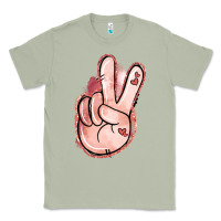 Matcha Floral Argyle Peace Sign Classic Tee - Jasminsmagicworld