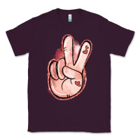Plum Floral Argyle Peace Sign Classic Tee - Jasminsmagicworld